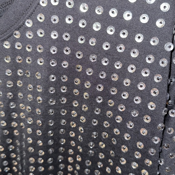 Diane Von, Furstenberg, unisex sequin and beads T-shirt in black and silver - Picture 7 of 12